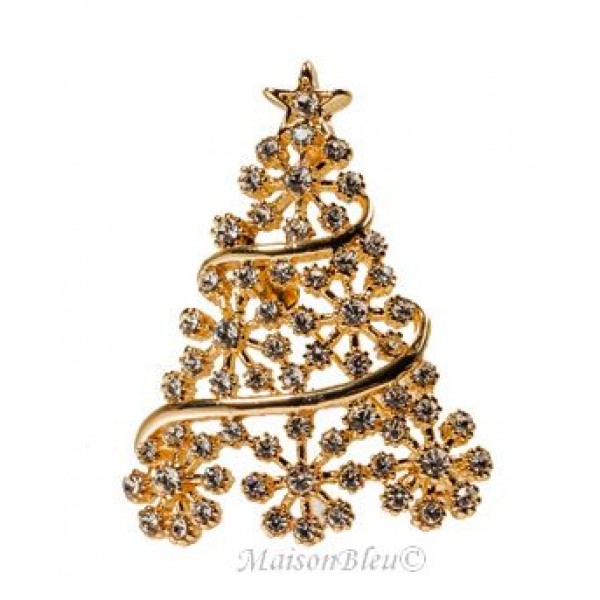 Immagini Natale Oro.Spilla Albero Di Natale Oro E Punti Luce Lamart