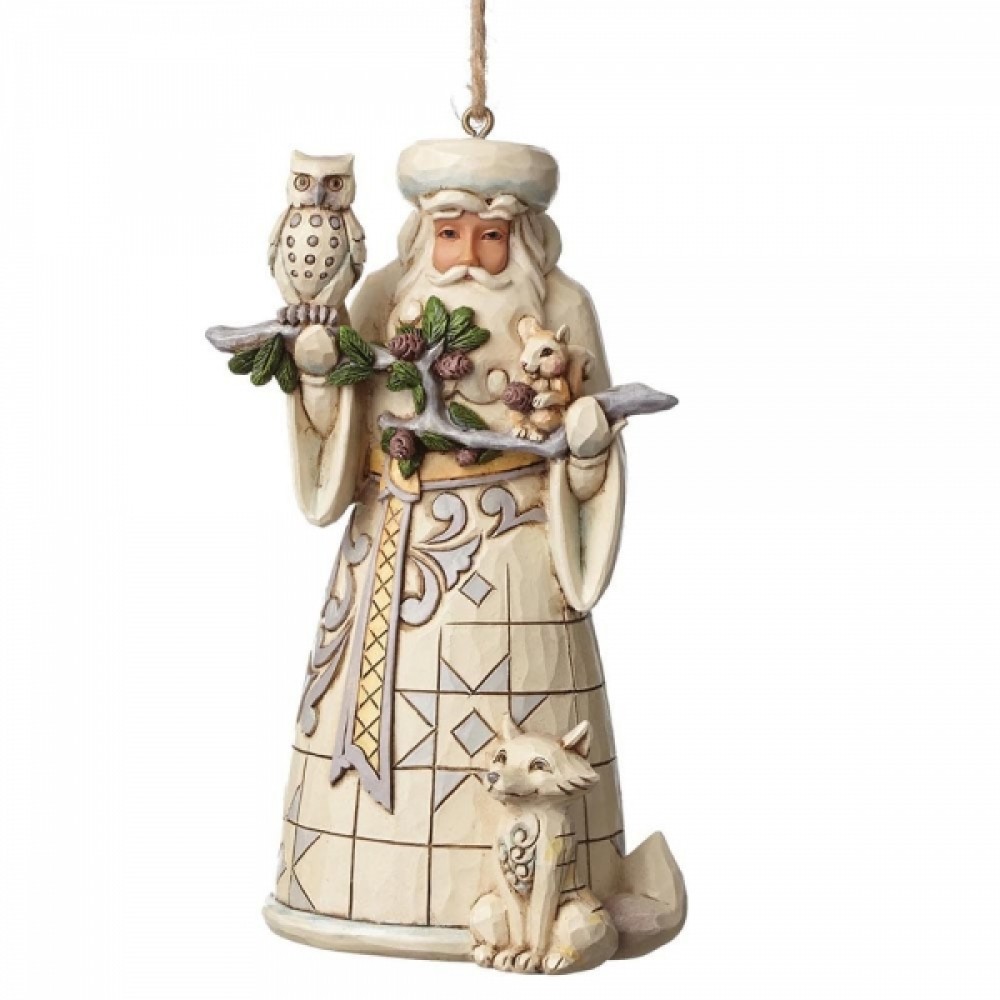 Babbo Natale Jim Shore.Babbo Natale Bianco Woodland Jim Shore