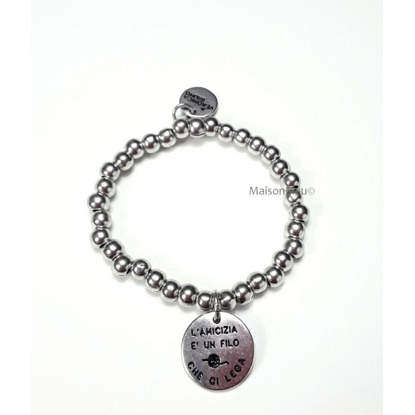 Bracciale elastico "L'amicizia è un filo che ci unisce" Bracciale elastico "L'amicizia è un filo che ci unisce"