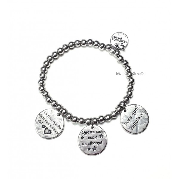 Bracciale Elastico 3 medaglie Mamma