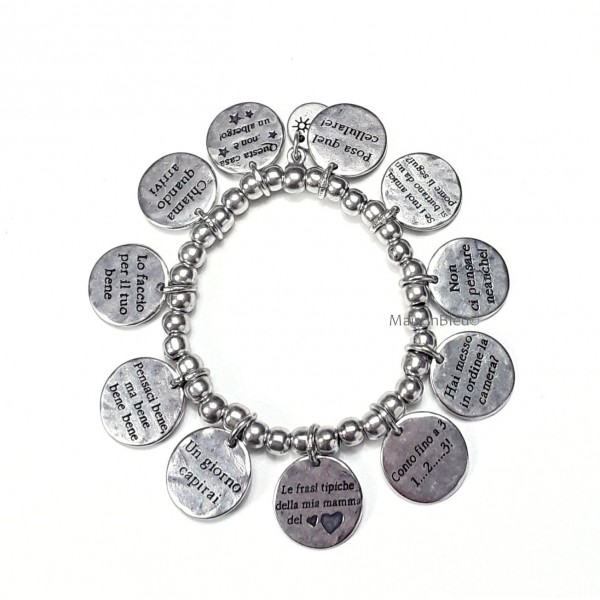 Bracciale elastico 10 medaglie Mamma Bracciale elastico 10 medaglie Mamma