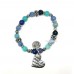 Bracciale Elastico con Pietre Blu Turchese