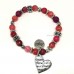 Bracciale Elastico con Pietre Rosa Fucsia