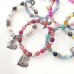 Bracciale Elastico con Pietre Rosa Fucsia