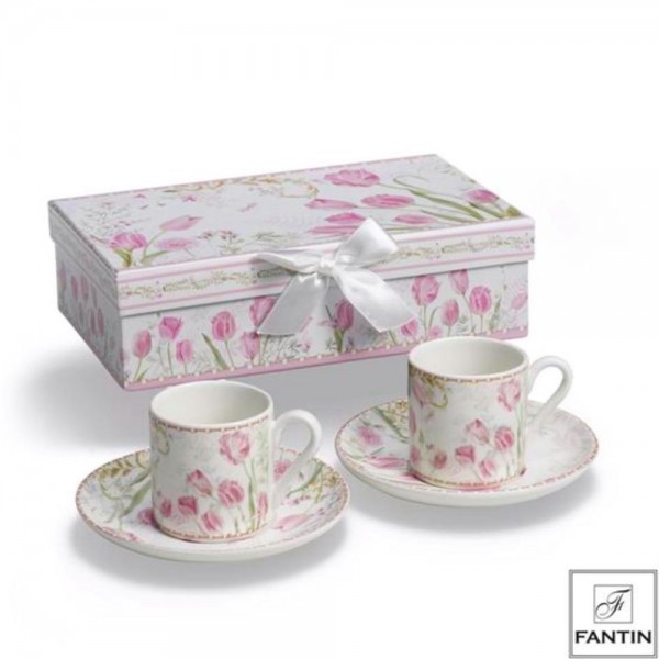 Coppia Tazzine Caffè Tulipani