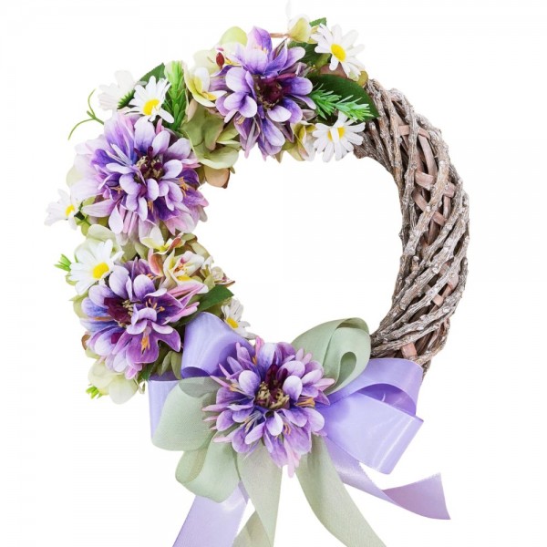 Ghirlanda Fiori Lilla e Margherite