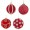 Set 4 addobbi velluto rosso e strass