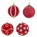 Set 4 addobbi velluto rosso e strass