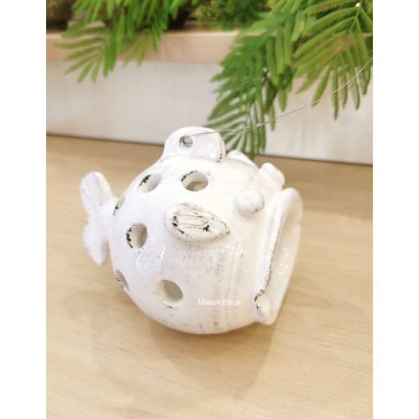 Pesciolino Porta Tea-light Bianco