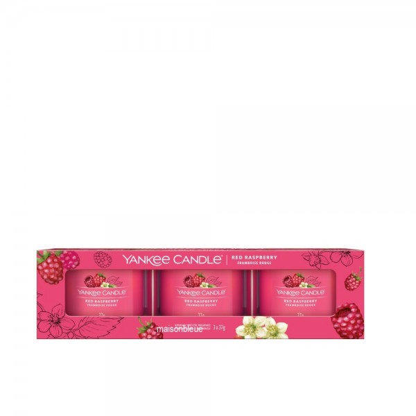 Red Raspberry Confezione Votivi in Vetro