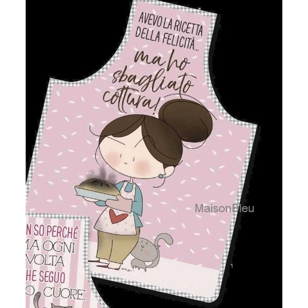 Grembiule in Cotone "Ricetta della Felicità"