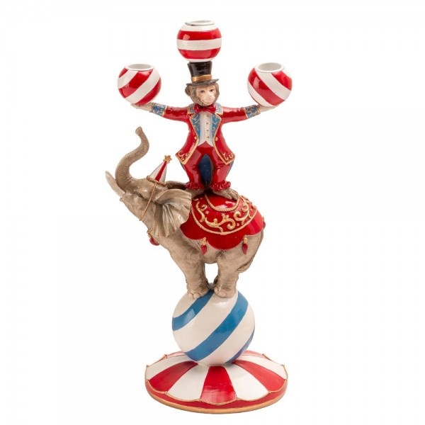 Candelabro Scimmia Circo su Elefante