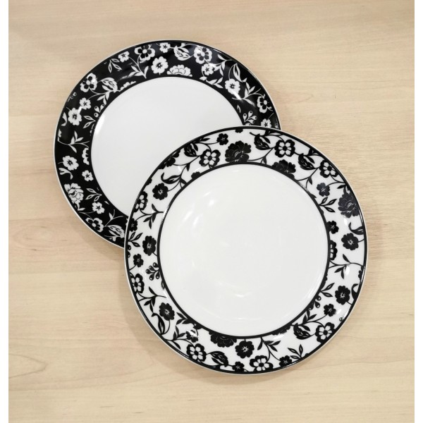 Set Due Piattini Bianco Nero