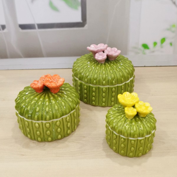 Set 3 Scatoline Cactus Ceramica
