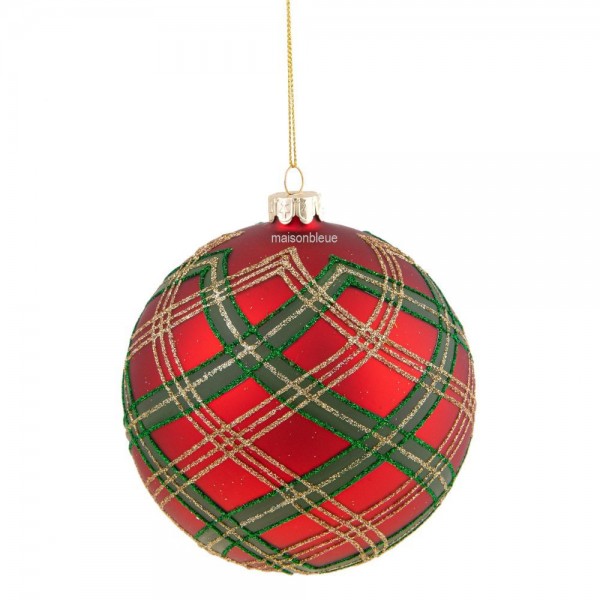 Sfera Vetro decoro Tartan