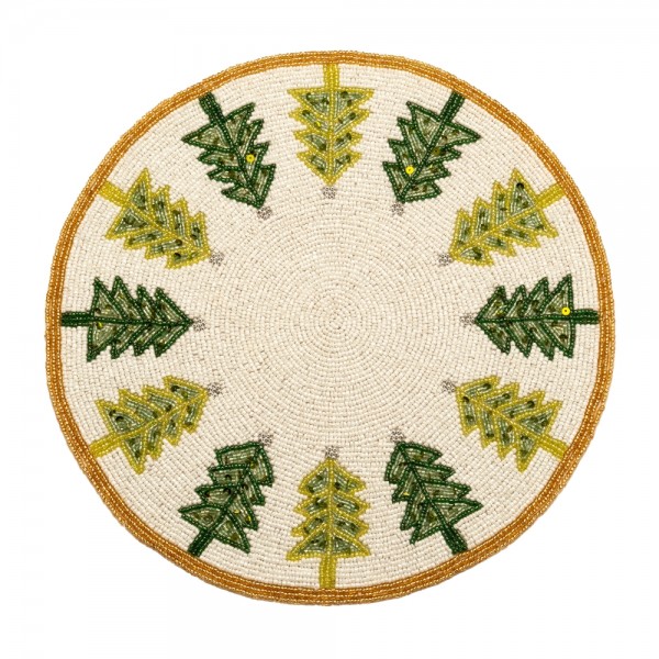 Tovaglietta Tonda con alberi di perline